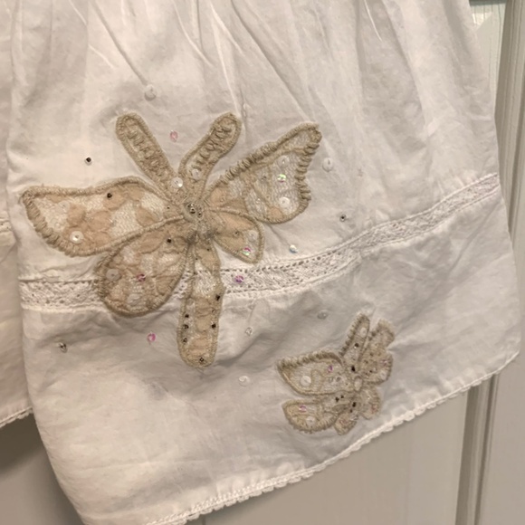 NEXT UK White Ruffled Dress with DragonFlys & Flowers Size 11 Years - Picture 4 of 7